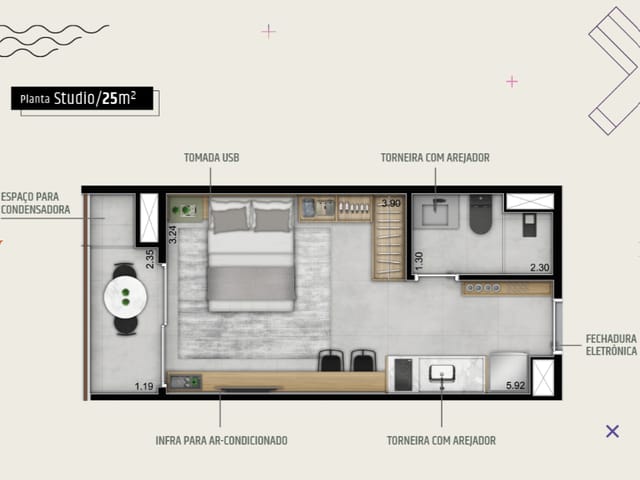 Outro com 25m² 1 quarto e 1 banheiro, à venda, no bairro Pinheiros em São Paulo