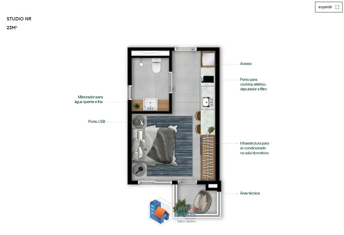 Apartamento, 1 quarto, 22 m² - Foto 20