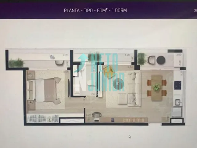 Apartamento com 60m² 1 quarto e 1 banheiro, à venda, no bairro Cerqueira César em São Paulo