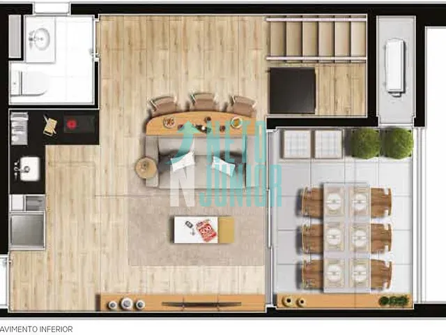 Apartamento com 68m² 1 quarto e 1 banheiro, à venda, no bairro Brooklin em São Paulo