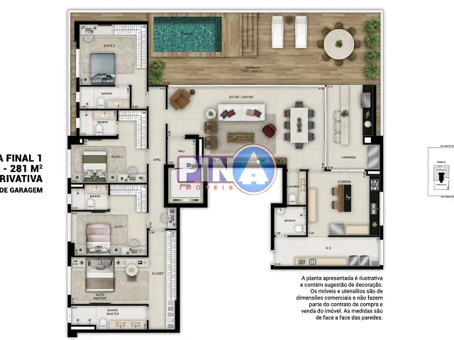 Cobertura / Penthouse com 281m² 4 quartos e 6 banheiros, à venda, no bairro Serrinha em Goiânia