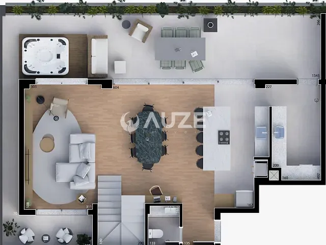Cobertura / Penthouse com 221m² 3 quartos e 3 banheiros, à venda, no bairro Água Verde em Curitiba