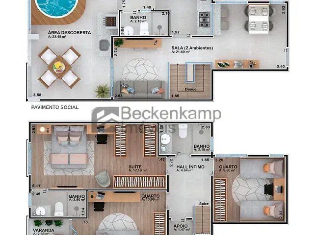 Cobertura / Penthouse 3 quartos e 2 banheiros, à venda, no bairro Jardim Belvedere em Volta Redonda