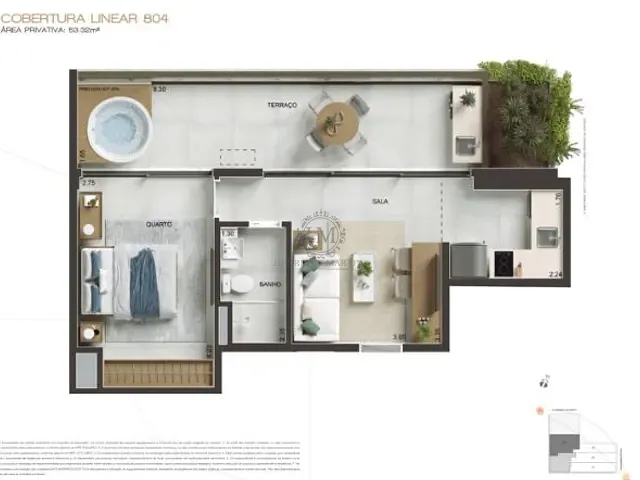 Cobertura / Penthouse 1 quarto e 1 banheiro, à venda, no bairro Leblon em Rio de Janeiro