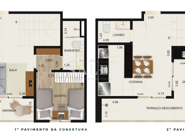 Cobertura / Penthouse com 96m² 2 quartos e 3 banheiros, à venda, no bairro Bom Pastor em Juiz de Fora