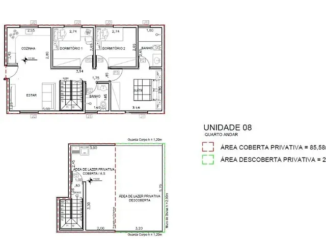 Cobertura / Penthouse com 105m² 3 quartos e 2 banheiros, à venda, no bairro Vila Assis Brasil em Mauá