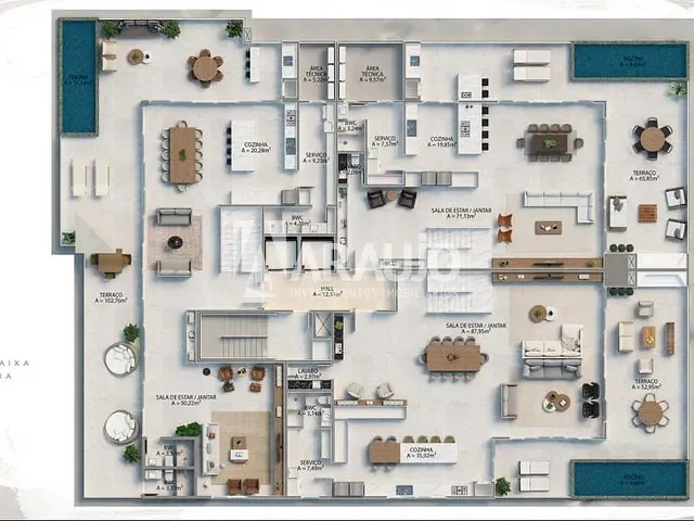 Cobertura / Penthouse com 567m² 4 quartos e 8 banheiros, à venda, no bairro Praia Brava em Itajaí