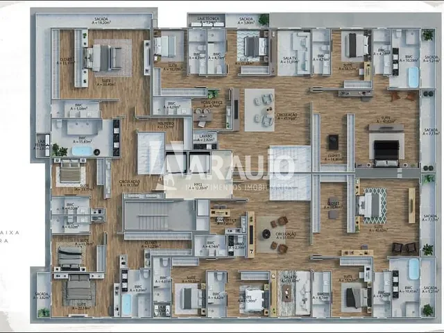 Cobertura / Penthouse com 567m² 4 quartos e 8 banheiros, à venda, no bairro Praia Brava em Itajaí