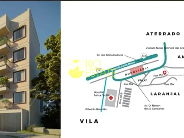 Cobertura / Penthouse com 125m² 2 quartos e 2 banheiros, à venda, no bairro Laranjal em Volta Redonda