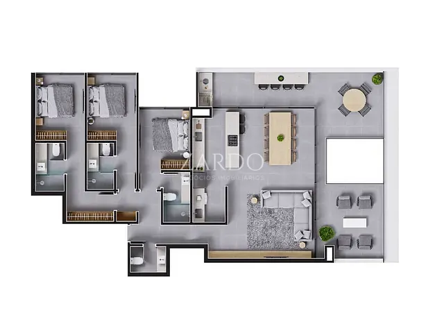 Cobertura / Penthouse com 240m² 3 quartos e 3 banheiros, à venda, no bairro Palmas em Governador Celso Ramos