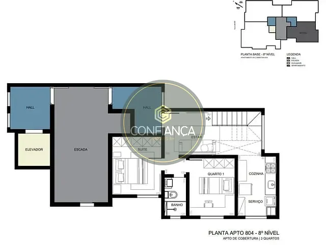 Cobertura / Penthouse 3 quartos e 2 banheiros, à venda, no bairro União em Belo Horizonte