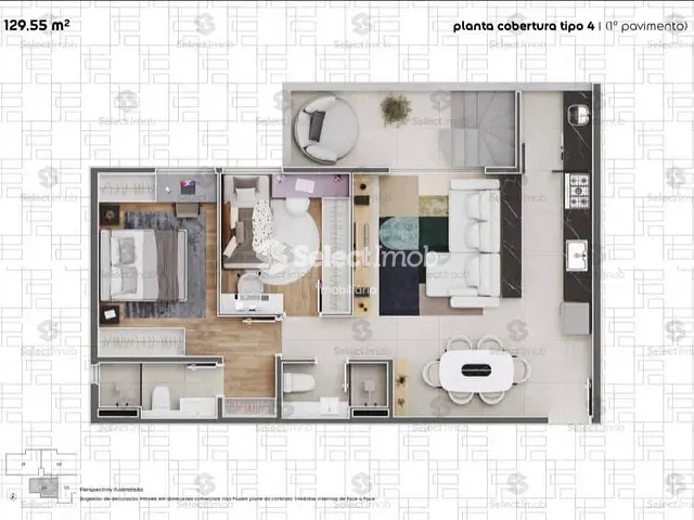 Cobertura / Penthouse com 130m² 3 quartos e 2 banheiros, à venda, no bairro Centro em Ribeirão Pires