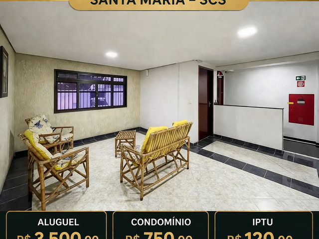 Cobertura / Penthouse com 130m² 3 quartos e 2 banheiros, para alugar, no bairro Olímpico em São Caetano do Sul