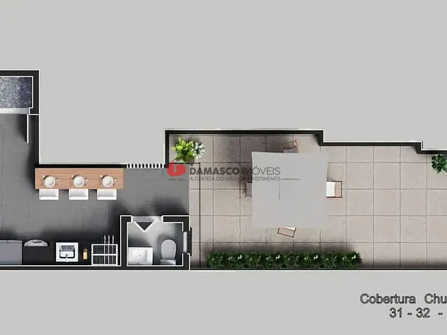 Cobertura / Penthouse 2 quartos e 1 banheiro, à venda, no bairro Campestre em Santo André