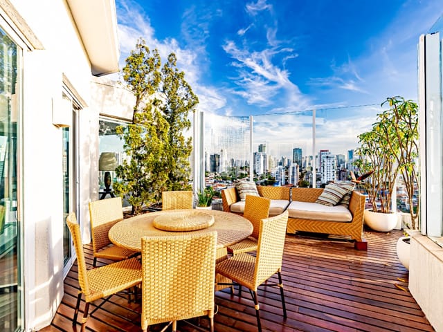 Cobertura / Penthouse com 420m² 4 quartos e 5 banheiros, à venda ou para alugar, no bairro Brooklin Novo em São Paulo