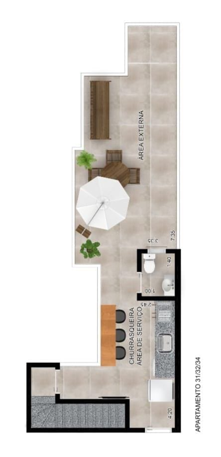 Cobertura para Venda 2 Quartos, 1 Suíte, 2 Vagas, Santa Maria, Santo André - SP