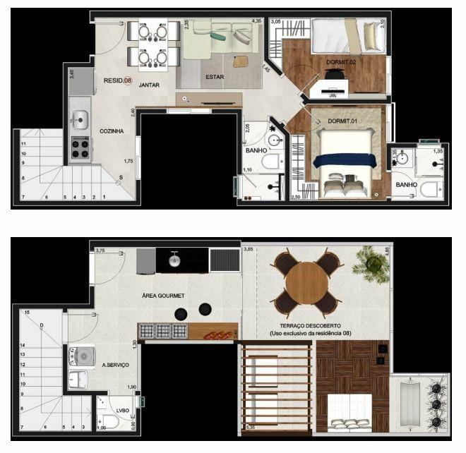 Cobertura à venda 2 Quartos, 1 Suite, 1 Vaga, Vila Bela Vista, Santo André - SP 