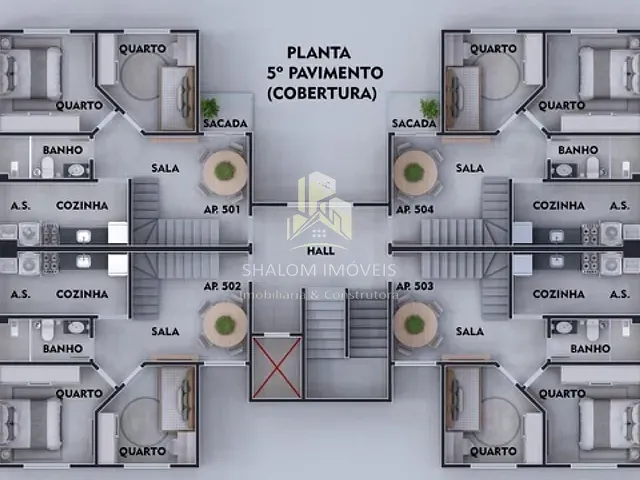 Cobertura / Penthouse 2 quartos e 1 banheiro, à venda, no bairro Parque Xangri-Lá em Contagem