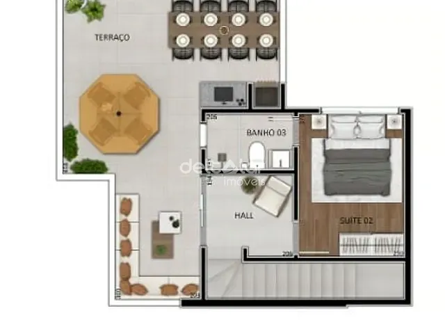 Cobertura / Penthouse com 107m² 3 quartos e 1 banheiro, à venda, no bairro Santa Branca em Belo Horizonte