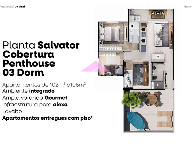 Apartamento com 102m² 3 quartos e 2 banheiros, à venda, no bairro Centro em São José dos Campos