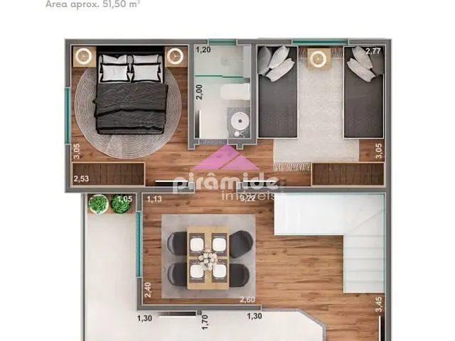 Apartamento com 104m² 2 quartos e 2 banheiros, à venda, no bairro Residencial Flamboyant em São José dos Campos