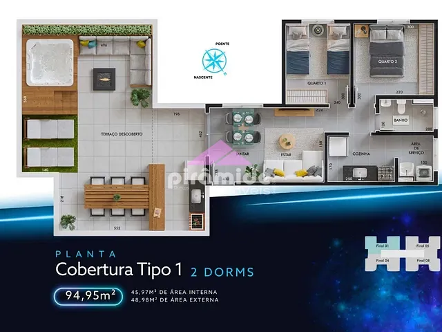 Apartamento com 95m² 2 quartos e 1 banheiro, à venda, no bairro Jardim Uirá em São José dos Campos