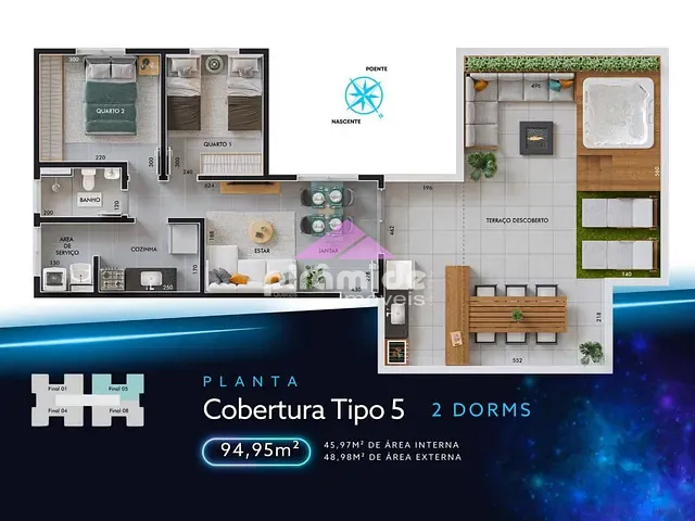 Apartamento com 95m² 2 quartos e 1 banheiro, à venda, no bairro Jardim Uirá em São José dos Campos