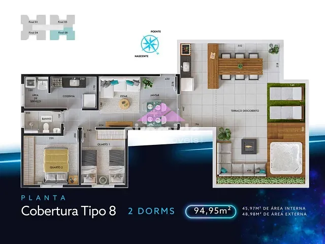 Apartamento com 95m² 2 quartos e 1 banheiro, à venda, no bairro Jardim Uirá em São José dos Campos