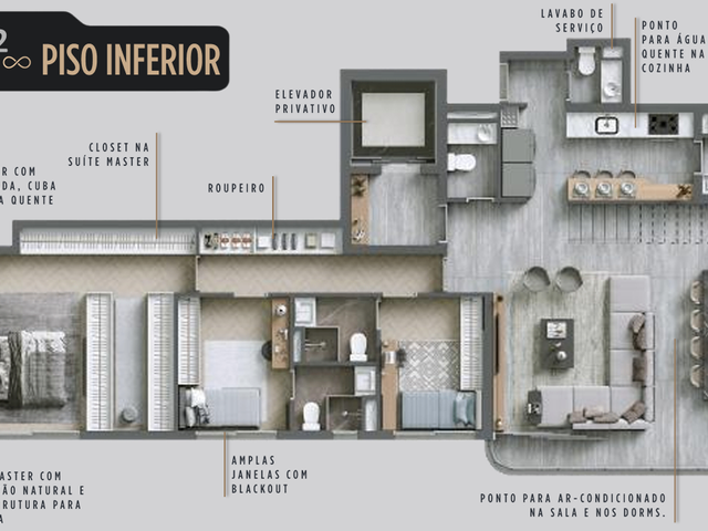 Cobertura / Penthouse com 249m² 3 quartos e 5 banheiros, à venda, no bairro Alphagran Alphaville em Barueri