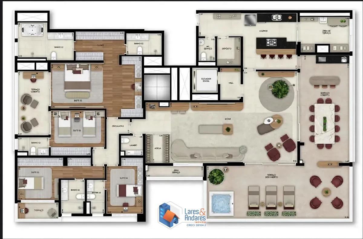 Cobertura, 4 quartos, 340 m² - Foto 2
