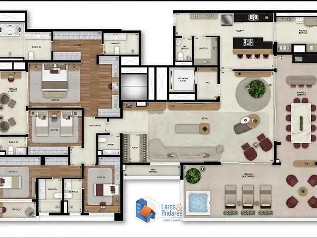Cobertura / Penthouse com 340m² 4 quartos e 6 banheiros, à venda, no bairro Alto da Boa Vista em São Paulo