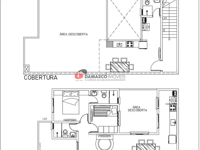 Cobertura / Penthouse 2 quartos e 1 banheiro, à venda, no bairro Vila Humaitá em Santo André