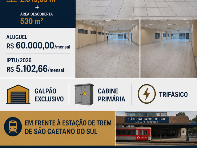 Prédio com 2560m², para alugar, no bairro Fundação em São Caetano do Sul