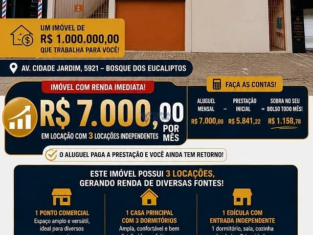 Prédio com 275m², à venda, no bairro Bosque dos Eucaliptos em São José dos Campos