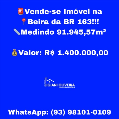 Terreno com 90975m², à venda, no bairro Beira da BR 163 em Novo Progresso