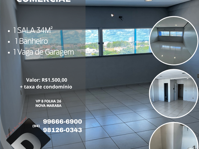 Sala para alugar, no bairro Nova Marabá em Marabá