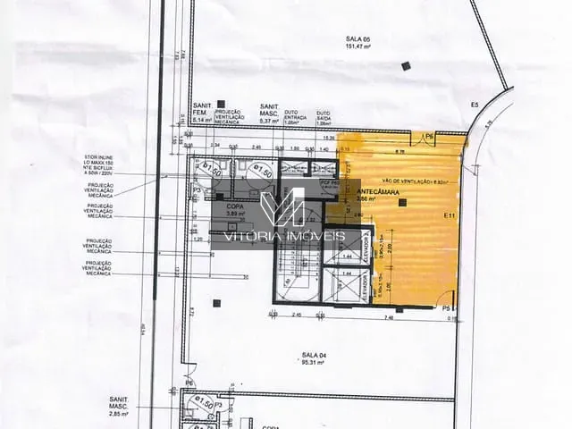 Sala com 95m², para alugar, no bairro Gurigica em Vitória