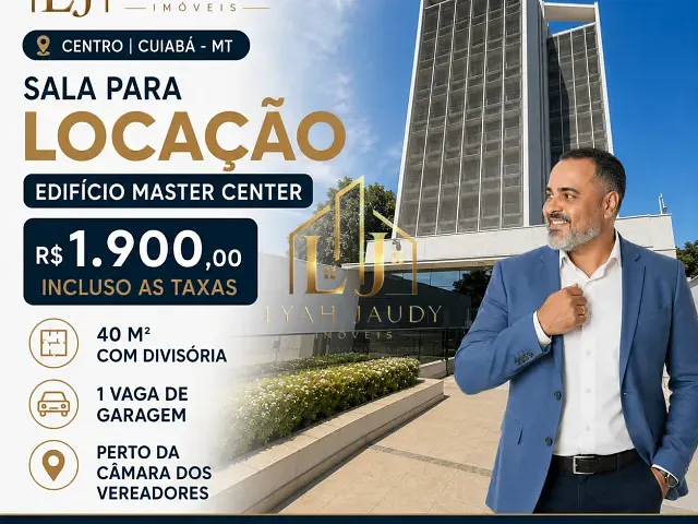 Sala com 50m², para alugar, no bairro Centro em Cuiabá