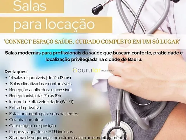 Sala para alugar, no bairro Centro em Bauru