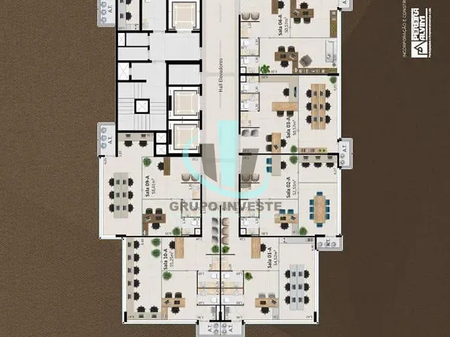 Sala com 55m², à venda, no bairro Residencial e Comercial Quinta das Laranjeiras em Araraquara