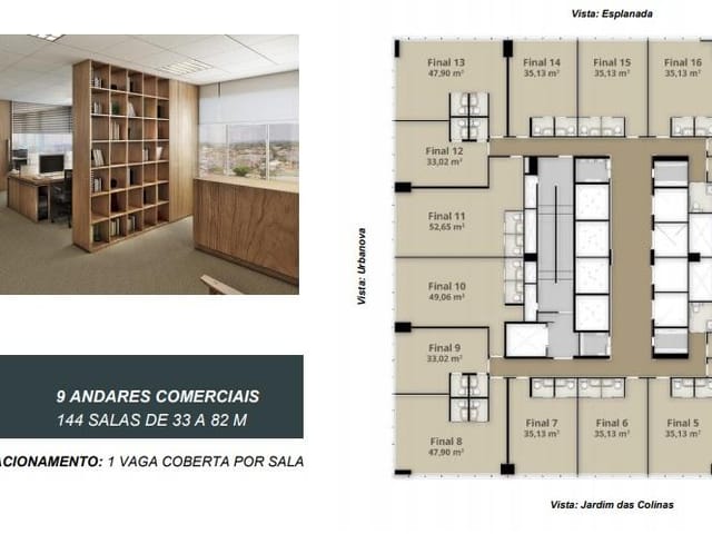 Foto do Sala - Sala para Locação 1 Vaga, 33M², Jardim das Colinas, São José dos Campos - SP | Colinas Green Tower | RUSSI IMÓVEIS