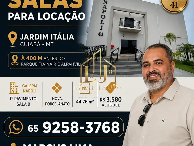 Sala com 45m², para alugar, no bairro Jardim Itália em Cuiabá