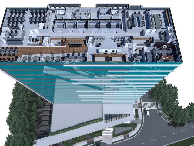 Foto do Sala - Sala para locação no ATSUSHI YOSHII TOWER com, 39 m² privativos, 02 vagas de garagem, andar alto e banheiro. | Guepardo Imob