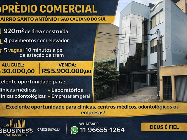 Sala à venda ou para alugar, no bairro Santo Antônio em São Caetano do Sul