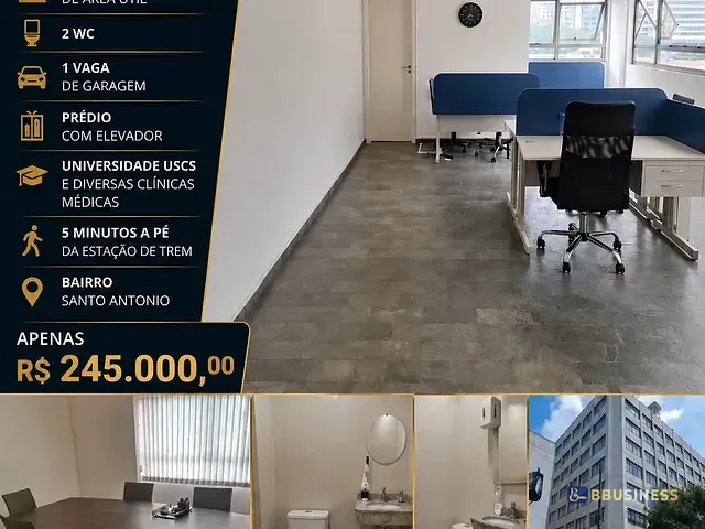 Sala à venda, no bairro Santo Antônio em São Caetano do Sul