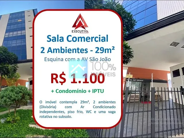 Sala com 36m², para alugar, no bairro Jardim Esplanada II em São José dos Campos