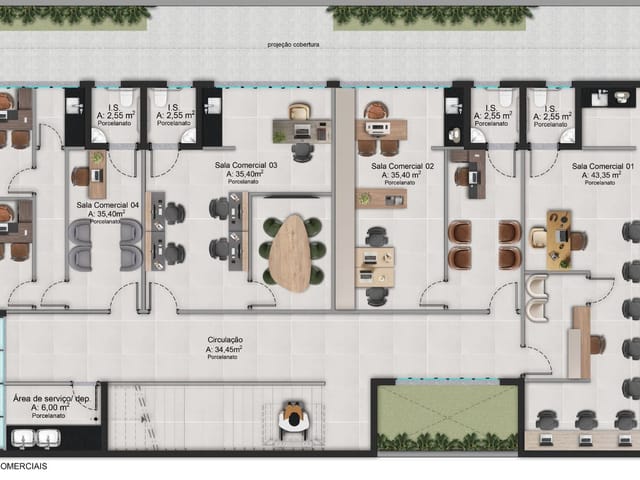 Sala para alugar, no bairro Centro em Cambé