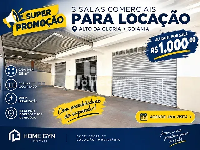 Sala com 28m², para alugar, no bairro Jardim Santo Antônio em Goiânia
