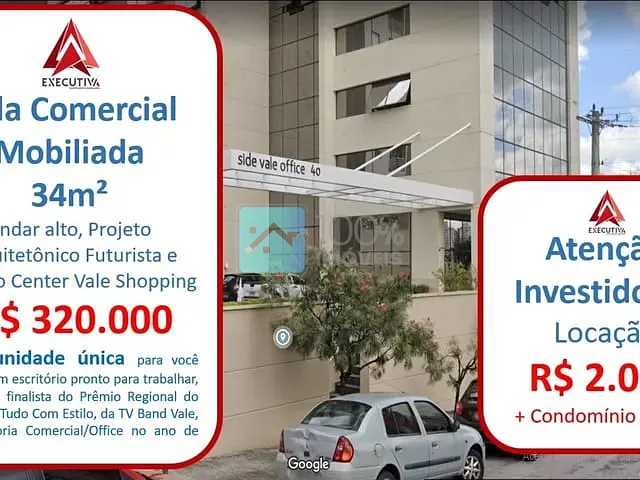 Sala com 44m², à venda, no bairro Jardim Oswaldo Cruz em São José dos Campos