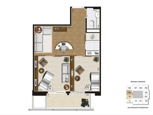 Sala com 46m², à venda, no bairro Real Parque em São Paulo